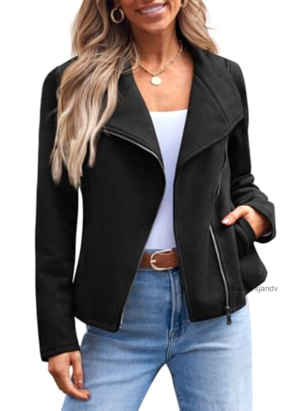 Faux Suede Lightweight Moto Fall Jacket